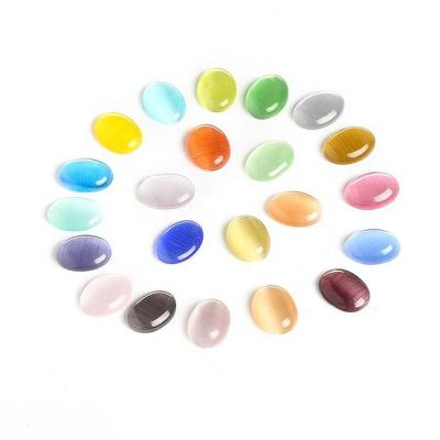 China Jewelry Making Hot Selling Glass Beads Multi Colors 4x6mm/6x8mm/8x10mm/10x14mm Flat Oval Stone Beads Loose Beads For DIY Jewelry Making for sale