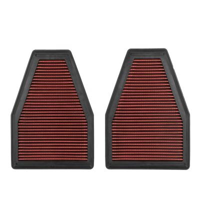 China For 2012-2019 Porsche 911 3.4/3.8L 2x Reusable High Flow Drop In Air Filter 279.4*193*28 Red for sale