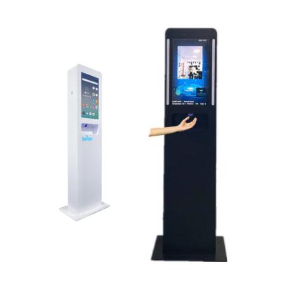 China 21.5 Inch Indoor Hand Sanitizer Lcd Dispenser Automatic Advertising Kiosk LCD Display for sale