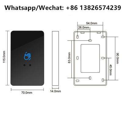 China 12V Touchless Sensor Exit Button Door Release Switch IR Infrared No Touch Exit Button 3-15cm P21 for sale