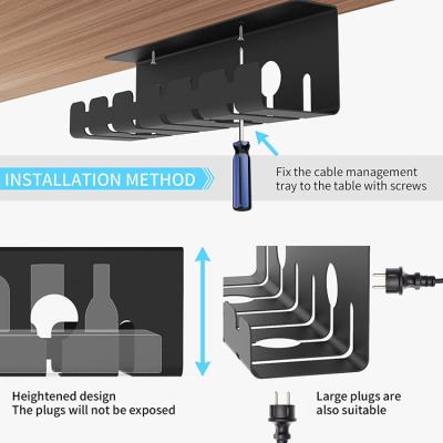 China Home / Office Electrical Wire Tray Cable Organizer Desk Organizer OEM Customized Under Desk Cable Management Tray for sale