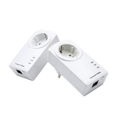 China WIRELESS NETWORK HomePlug AV 500Mbps AC Passthrough Ethernet Powerline Adapter for sale