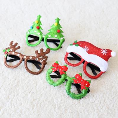 China Christmas Decorations Adult Children's Christmas Monocle Frame For Christmas Decoration Ornament Christmas Glasses for sale