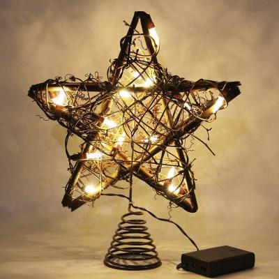 China Top Light Decoration Rattan Star Christmas Tree Ornaments Christmas Tree Decoration for sale