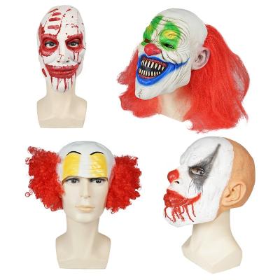 China Halloween Decoration Halloween Clown Mask Red Latex Mask Horror Props Halloween Decorations for sale