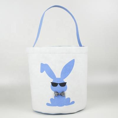 China 2021 Store Easter Decoration Cotton Easter Bag Rabbit Pattern Easter Basket for sale