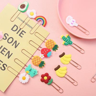 China Education Cartoon Metal Marker Paper Clip Creative Small Pin Small Gift For Students Decoration for sale