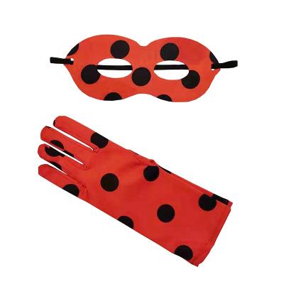 China Ladybug mask glove for Halloween ladybug girl set props birthday party cos masks and gloves for Halloween props for sale