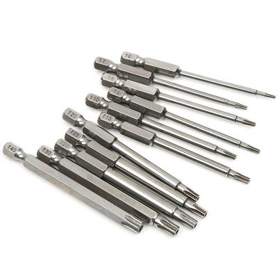 China DRIVER 11 Piece 1/4 Inch Hex Shank T6-T40 3 Inch Security Head Screwdriver Steel Torx Drill. of length S2 set bit for sale