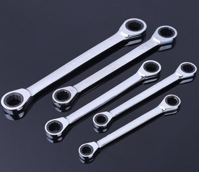 China Professional CRV Vanadium CRV Double Quick Socket Combination Torx Ratchet Wrench 72teeth Chrome for sale