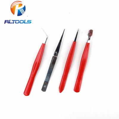 China Eyebrow Factory Directly Supply High Quality 4 PC Custom Anti-Static Tweezers Set for sale