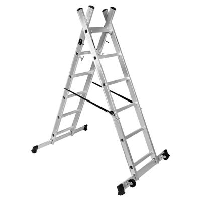 China Aluminum Universal Folding Ladders European EN131 Standard Three Section Scaffolding Combination Ladder for sale