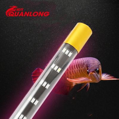 China Sustainable Quanlong fish tank T8 submersible 3 rows led tube underwater aquarium light for sale