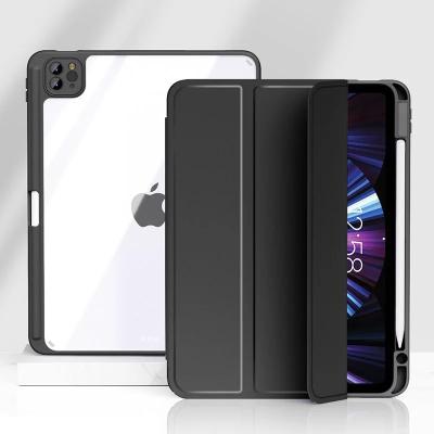 China Newest Stand Auto-Sleep Magnetic Function High Quality Factory Price Acrylic Hard Transparent Tablet Case Cover For iPad Air 4 Air 5 Case 2022 for sale