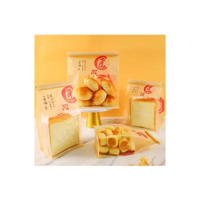 China Custom Logo Compostable kraft paper paper bread package bag for sale