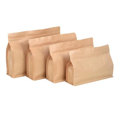 China Most Popular Best Selling kraft paper square bottom zipper bag for sale