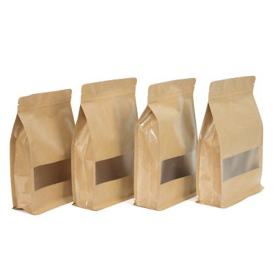 China Wholesale Custom Printed Cute Small Gift Stand Brown Kraft Paper Ziplock Bag Up for sale