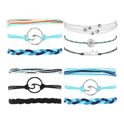 China Wholesale VSCO BOHEMIA Simple Wave Bracelet Multi Layer Wrinkled Bracelet Adjustable Handmade For Women for sale