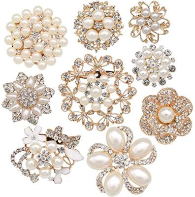 China ALLOY Fashion Gold Flower DIY Brooch Pin Personality Brooch For Women for sale