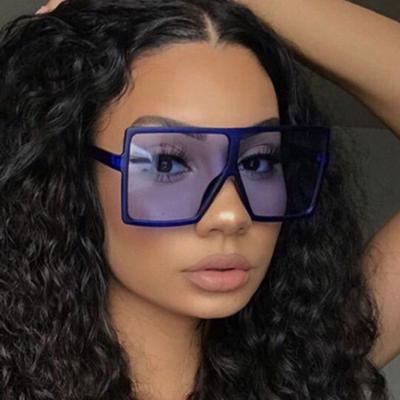 China New Fashion Durable Oversized Large Square Big Colorful Plastic Sunglasses For Women for sale