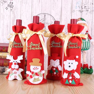 China Fashionable Xmas Snowman Pile Wine Bottle Cover Christmas Items For Santa Claus Decoration for sale