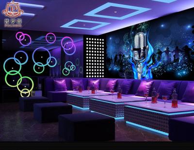 China Fashionable Waterproof+ECO-Friendly Bar Glow Color Wall Decor Modern Carnival Decoration Seamless Mural for sale