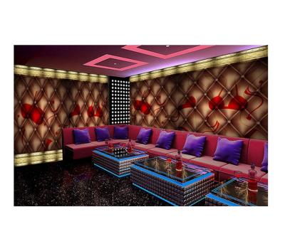 China Custom Printing Waterproof+ECO-Friendly Fabric 3D Bar Wallpaper KTV Wall Mural For Club for sale