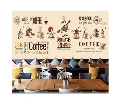 China Modern Fashion Custom Design Cafe Printed Background Wall Mural for sale