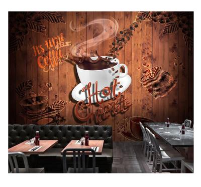 China Restaurant Modern Vinyl Sticker Cafe PVC Mural Wallpaper For Self Adhesive for sale