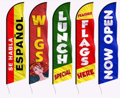 China Roadside Double Side Printed Promotional Flag And Outdoor Roadside Banners for sale