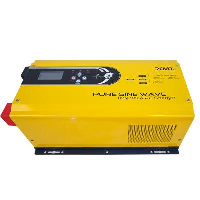 China ROVO 3KW Pure Sine Wave Power Inverter 3000W with Charger AC 24V DC to 220V 230V for UPS Solar Battery Installation 530*335*255mm for sale