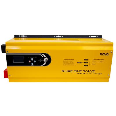 China ROVO 5KW Off Grid Solar Power Inverter 5000W 48V To 220V Pure Sine Wave With Charger For Solar Battery Installation 740*355*275mm=0.07CBM for sale