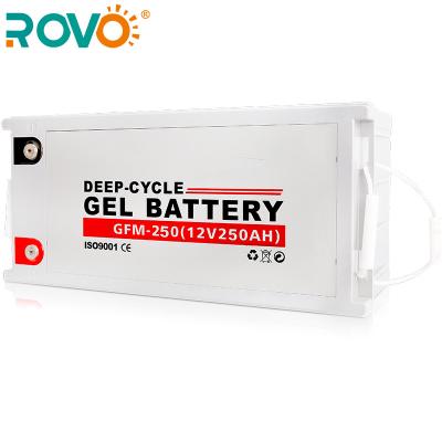 China Power Tools ROVO 12V 250AH Gel Solar Gel Battery Deep Cycle Long Life Cycle Maintenance Free For Solar Home System for sale