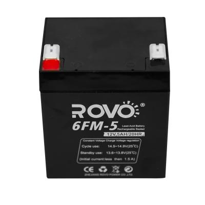 China Toys ROVO 12V 5AH Lead Acid Battery Deep Cycle Rechargeable For Toys Motorcycle CCTV Camera Lighting Emergency Power System for sale