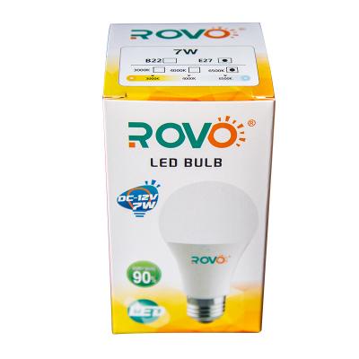 China ROVO 12W Watt 12V DC LED Home Light Bulbs E27 B22 3000 at 6500K Color Temperature Energy Saving for Home Hotel Indoor for sale