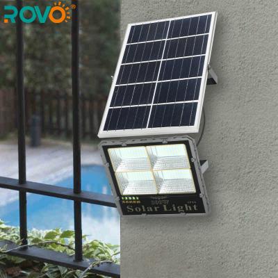 China ROVO SFL 100W Residential Solar Power LED Flood Lights for Garden Outdoor Street High Power Waterproof with Solar Panel Battery for sale