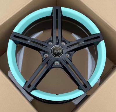 China VIP Sports 17 18 19 20 21 22 Inch High Quality Customization Black And Blue Sport Style Alloy Forged Car Wheels for sale