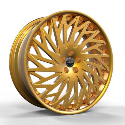 China VIP Sports 18 19 20 21 22 Inch Gold Custom Sport Wheels Durable High Strength Aluminum Alloy Forged 2 Piece Car Wheels for sale