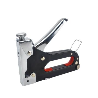 China Packing Ordinary Black Card Three-purpose Staple Gun Semi-Electroplating Manual Nailing Gun Band Nail U-Type Pneumatic Gun for sale