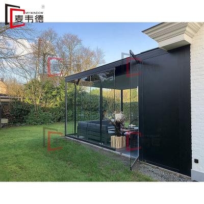 China Glass Lowe / Tempered Glass Door Frameless Glass Terrace Sliding Screens Insect Glazing System for sale