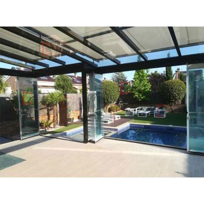 China Modern Aluminum Folding Fold Windows Exterior Doors And Frameless Glass Doors Designs for sale