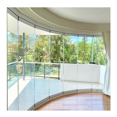 China Cheapest interior glass frameless folding screen sliding door with hardware price for sale