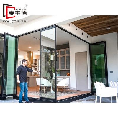 China Aluminum Framed Folding Glass Folding Screen Balcony Patio Window Door China Manufacture for sale