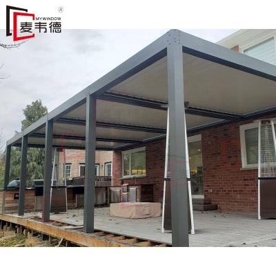 China Modern Auto Exterior Aluminum Patio Pergola Opening Easily Assembled Louvered Roof for sale