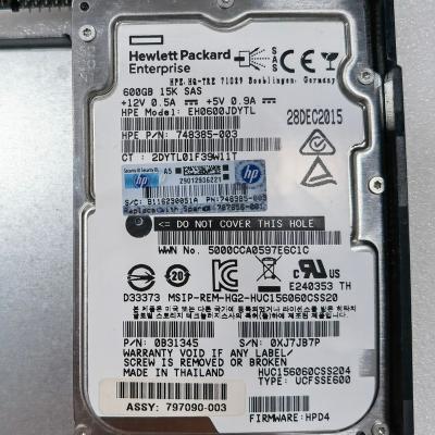 China Server Hard Disk Drive Retail Package 787656-001 HDD J9V70A 797090-003 EH0600JDYTL 600GB 12G SAS 15K SFF for sale