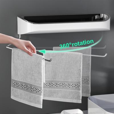 China Bathroom Plastic Viable Cheap Toilet Shelf Rack Toilet Paper Holder And Towel Rack Telescopic for sale