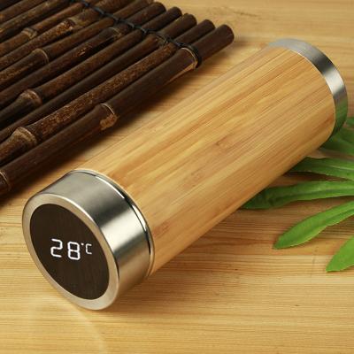 China PORTABLE Wood Thermos Smart Wood Thermos Bamboot Digital Thermo Cup Wood Thermos for sale