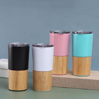 China Sustainable Portable Stainless Steel Coffee Mug Thermos Thermos Mug Wooden Thermo Coffee for sale