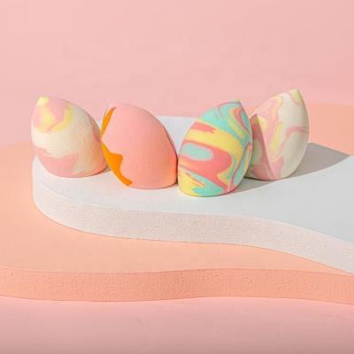 China New arrival female facial three-color beauty TKL logo marble beauty blender high quality custom private label makeup sponge for sale