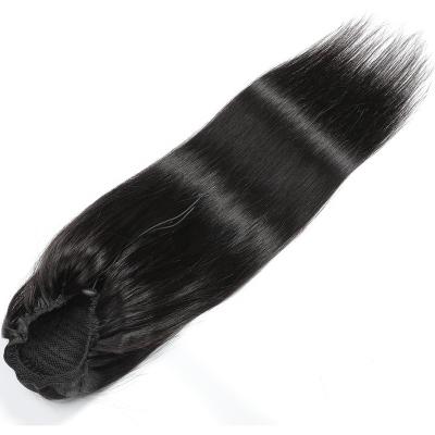 China Wholesale High Quality Silky Straight Wave TKL Drawstring Clip In Extension Hair Ponytail For Women for sale